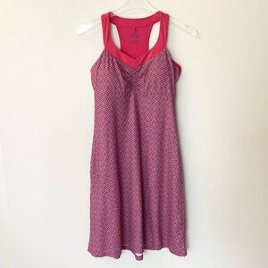Prana Shauna Printed Activewear Dress - Pink/Gray - S